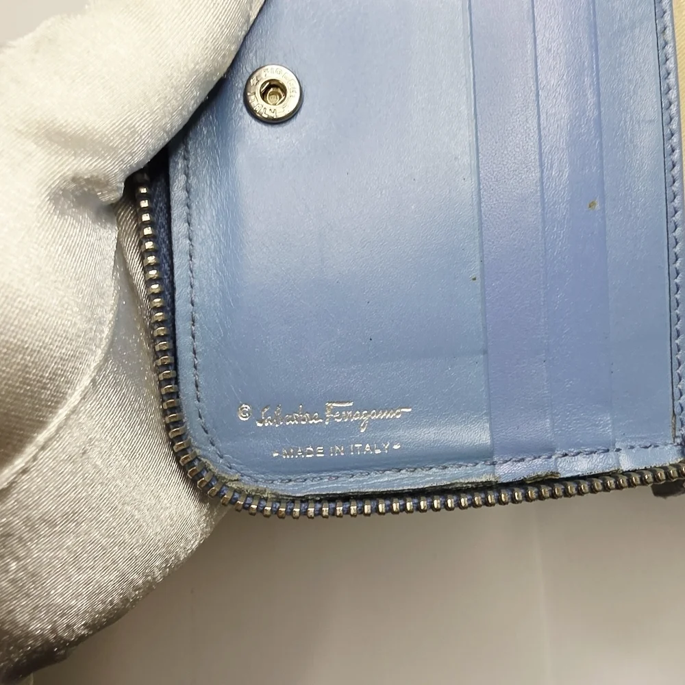 Salvatore Ferragamo Light Blue Leather Wallet - Picture 10 of 13